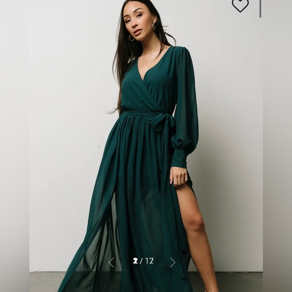 Baltic Born Dresses & Skirts - Baltic Born Celine Maxi Dress Hunter Green long sleeve 3XL plus size - VGUC